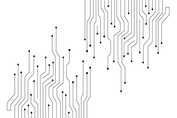 Abstract,Black,Lines,And,Dots,Form,A,Circuit,Board,Pattern Guichet unique « génie civil » : le barème 2026 est fixé