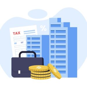 Illustration,Of,Corporate,Tax,Concept.,An,Office,Skyscraper,Building,Surrounded Pacte Dutreil : les actifs « somptuaires » dans le viseur