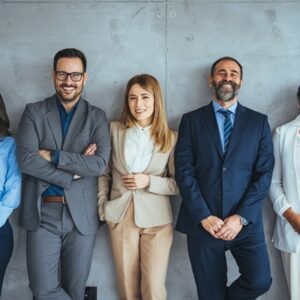 Studio,Portrait,Of,A,Group,Of,Businesspeople,Posing,Against,A Costumes, cravates et tailleurs : des dépenses vestimentaires fiscalement déductibles ?